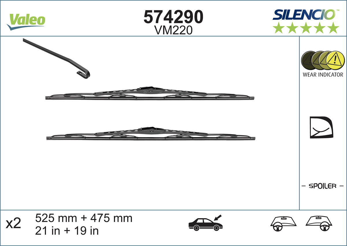 VALEO SILENCIO PERFORMANCE Ablaktörlő lapát 574290_VALEO